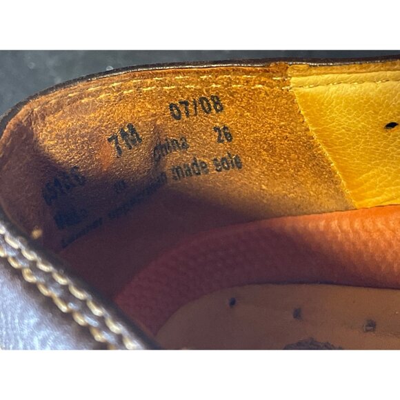 Clarks Structured Brown Soft Leather Round Toe Slip On Comfort Flats Shoes Sz7.5 - Picture 6 of 6